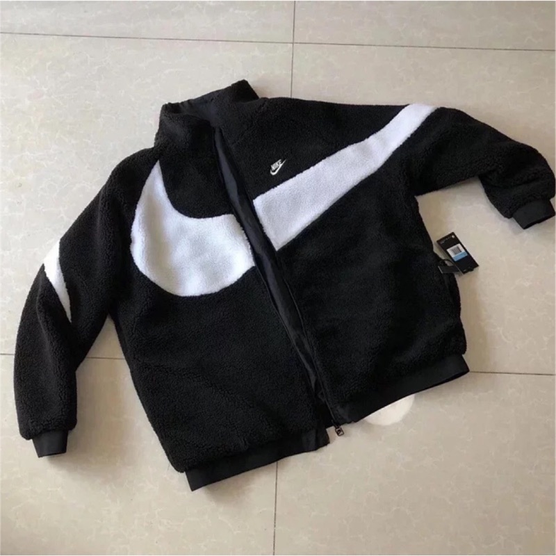 實拍 Nike Big Swoosh Jacket 兩面穿羔羊毛外套大勾勾新增四色照片都是實拍 蝦皮購物