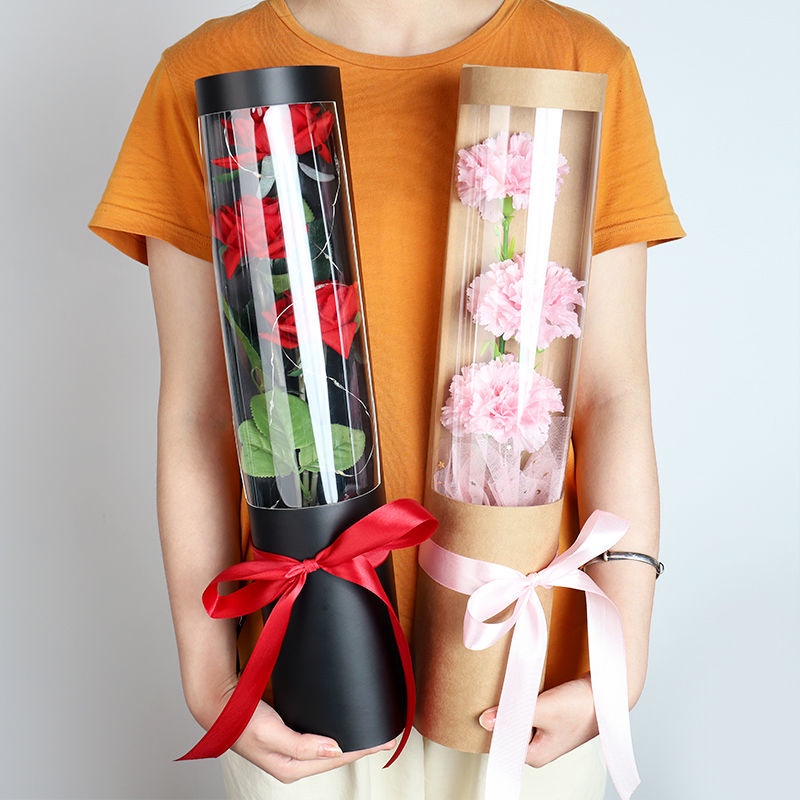 ⭐名选【情人節禮物】 母親節花束單支多支鮮花包裝盒玫瑰康乃馨單枝花盒520情人節禮物