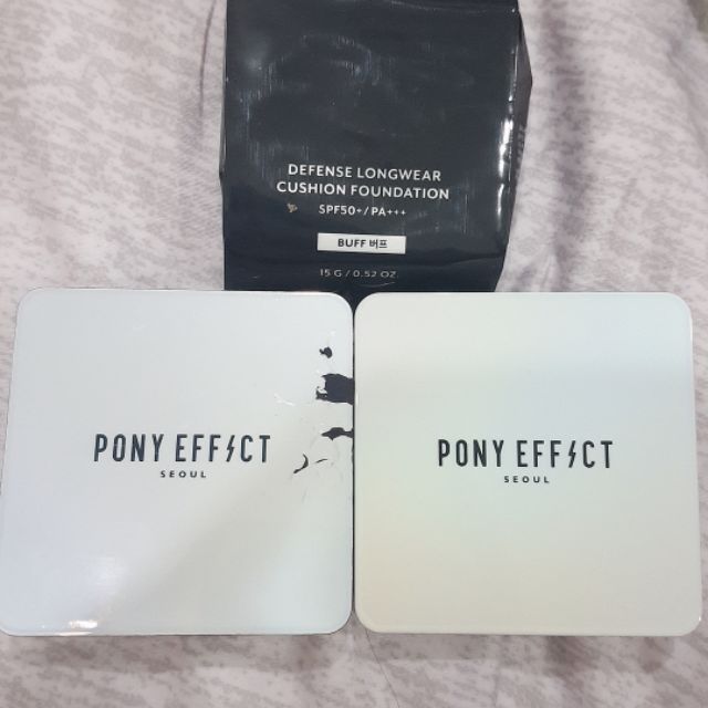 PONY EFFECT pony effect 神防護氣墊粉餅 本體＋補充包#23Buff 買就送韓國大創刷具清潔劑