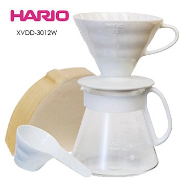 HARIO V60白色02濾杯壺組1200ml雲朵手沖壺 XVDD-3012W VKB-120 爍咖啡