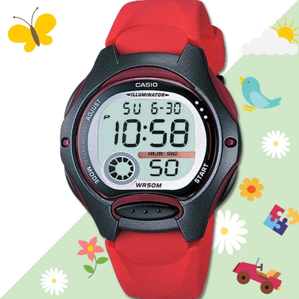 CASIO   LW-200-4A 數字錶 學生族最愛 膠質錶款 球面玻璃 LW-200 國隆手錶專賣店
