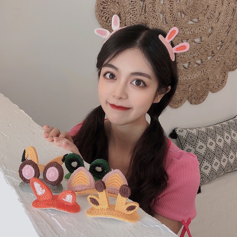 少女韓國立體刺繡可愛動物髮夾劉海邊夾配飾禮物