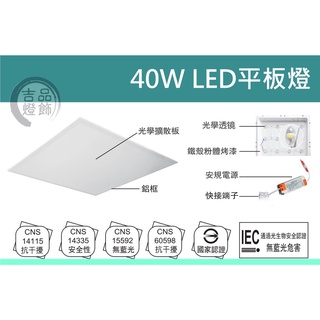 CNS認證40W LED 直下式發光 平板燈 面板燈 全電壓 附快速接頭 1年保固 取代傳統輕鋼架