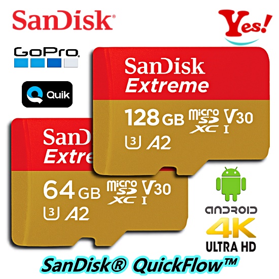 【Yes！公司貨】SanDisk Extreme A2 V30 U3 64G/GB 128G/GB microSD記憶卡