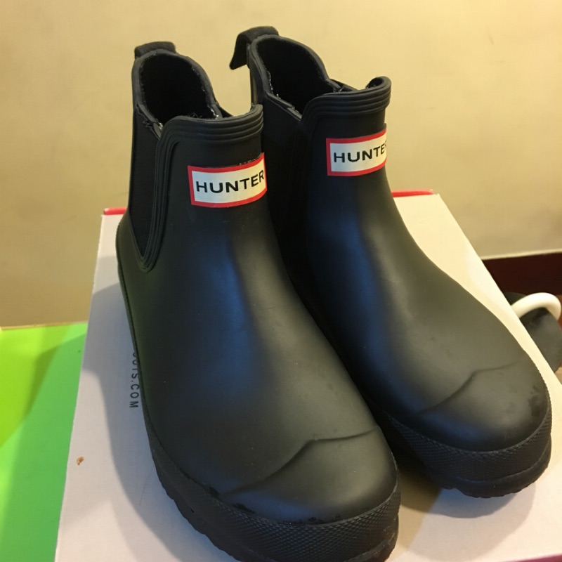 Hunter Chelsea boots UK4 US6 黑色 雨靴 短靴