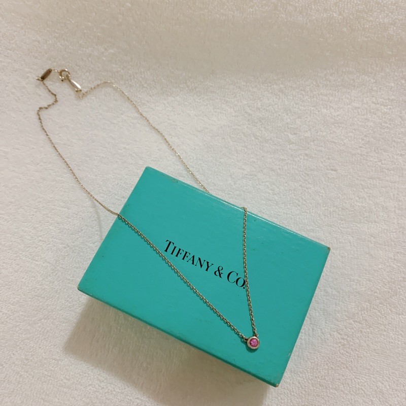 Tiffany &amp; Co.粉色單鑽項鍊