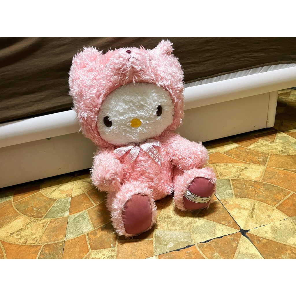 Sanrio 三麗鷗 Hello Kitty 凱蒂貓 粉紅色泰迪熊變裝玩偶 娃娃抱枕玩偶玩具公仔長枕絨毛生日情人節聖誕節