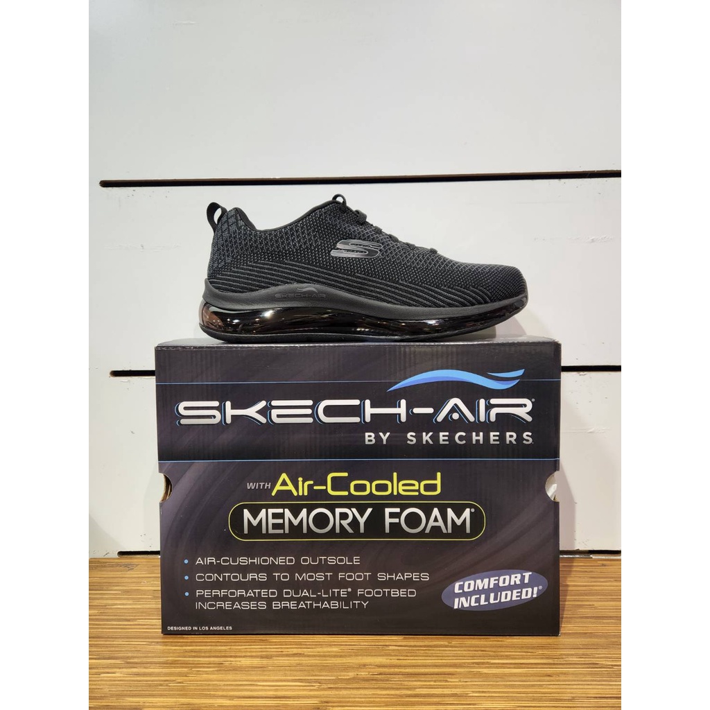 【清大億鴻】SKECHERS SKECH-AIR ELEMENT 2.0男款氣墊寬楦運動鞋 黑色232340WBBK