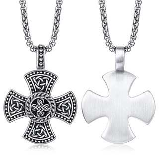 【CPN-1428】精緻個性北歐維京十字架護身符鑄造鈦鋼墬子項鍊/掛飾