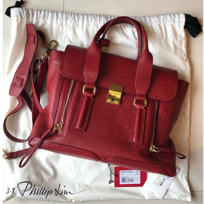 [降價出清!!] 3.1 Phillip Lim 經典款 Pashli Medium Satchel 牛皮中款 深紅色