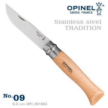 丹大戶外【OPINEL】No.09不鏽鋼折刀/櫸木刀柄 001083 折疊刀│刀具│不銹鋼