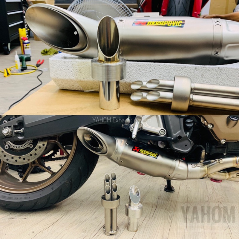 (YAHOM) Akrapovic MT09 CB650R MT07鈦蠍子管 訂製消音塞 三孔改單孔 做工細膩 現貨供應