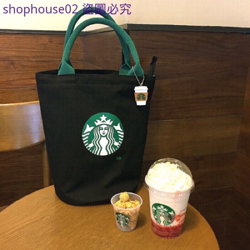 正品✨Starbucks ✨韓國 ❤星巴克帆布包 Starbucks日本 帆布圓筒包 手提袋 單肩包 環保袋 手拎便當包