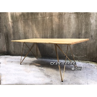 HomeDecor鄉工所 工業風傢俱 鐵桌餐桌辦公桌電腦桌桌子實木長桌展示桌美式鄉村復古loft工業風北歐歐式巴洛克金色