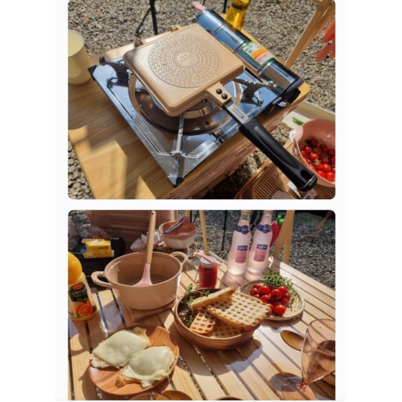Planpot 韓國網紅推薦ih瓦斯熱壓可頌鬆餅機華福餅waffle 韓國小姐姐 蝦皮購物