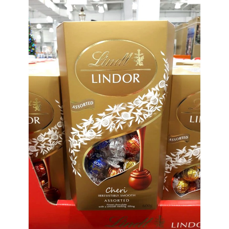 Blanc Costco 好市多瑞士蓮lindor 金色盒裝夾餡綜合巧克力600公克 盒軟心巧克力 蝦皮購物