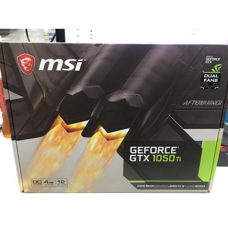 MSI GTX1050TI 4GT OC雙風扇 顯示卡 全新 蘆洲可自取📌附購買證明📌自取價4990