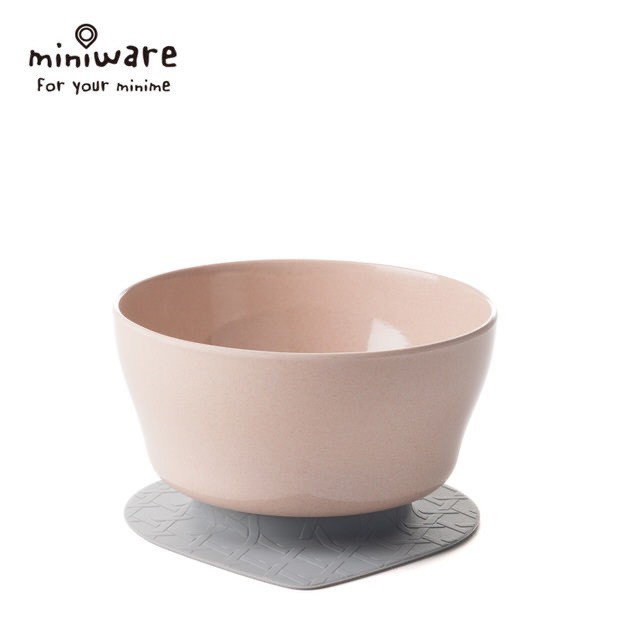 Miniware 天然寶貝碗 竹纖維兒童學習餐具 麥片碗組 (鮭魚貝果)