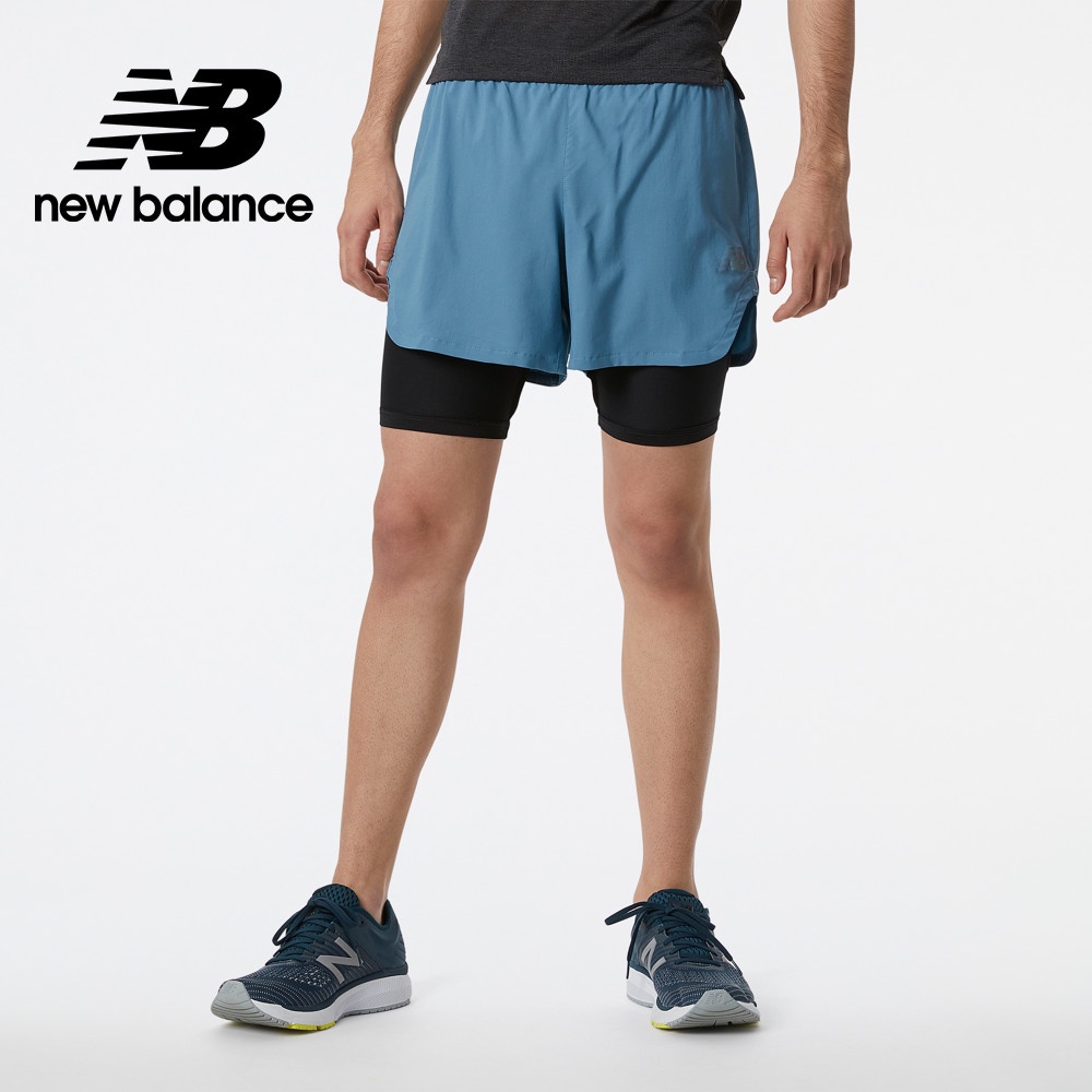 【New Balance】 NB 7吋兩件式短褲_男性_藍綠色_MS11279SGD