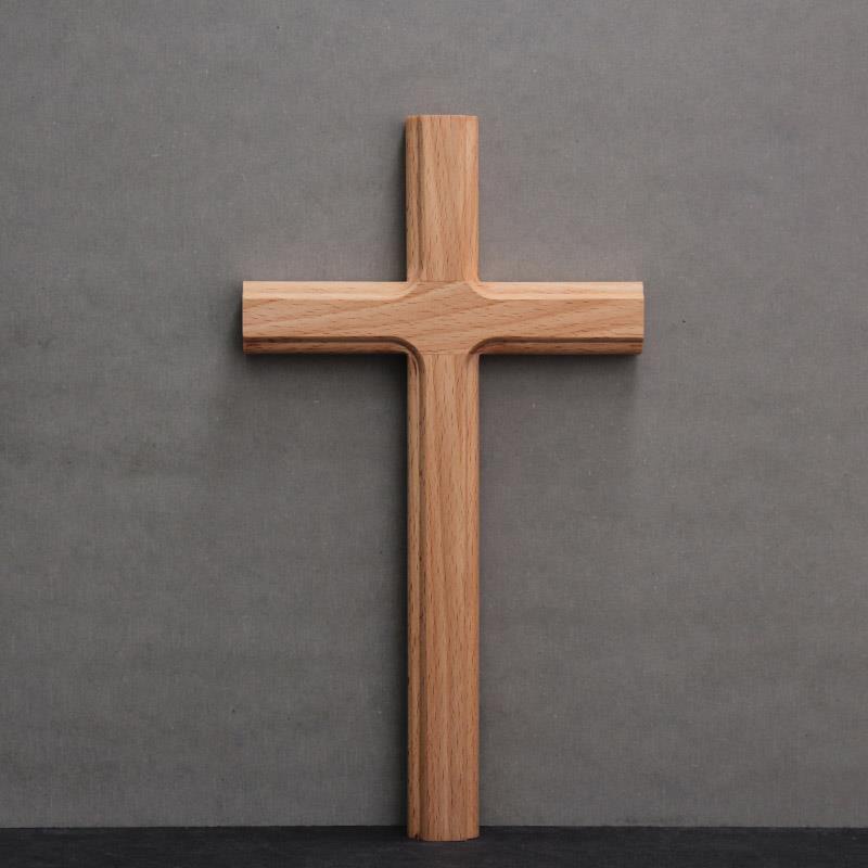 ❀8630❀基督教十字架實木櫸木木質十字架家居擺件掛壁主內禮品27厘米