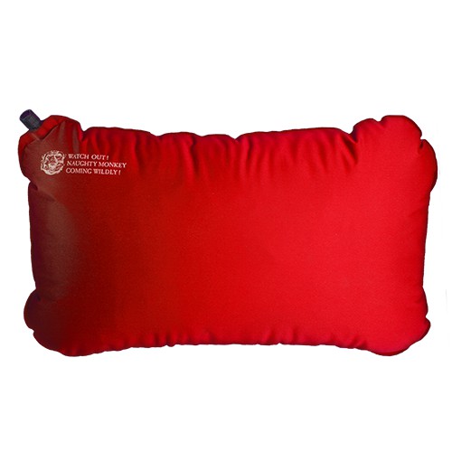 撒野自製品 【撒野戶外】-彈性布充氣枕頭-紅