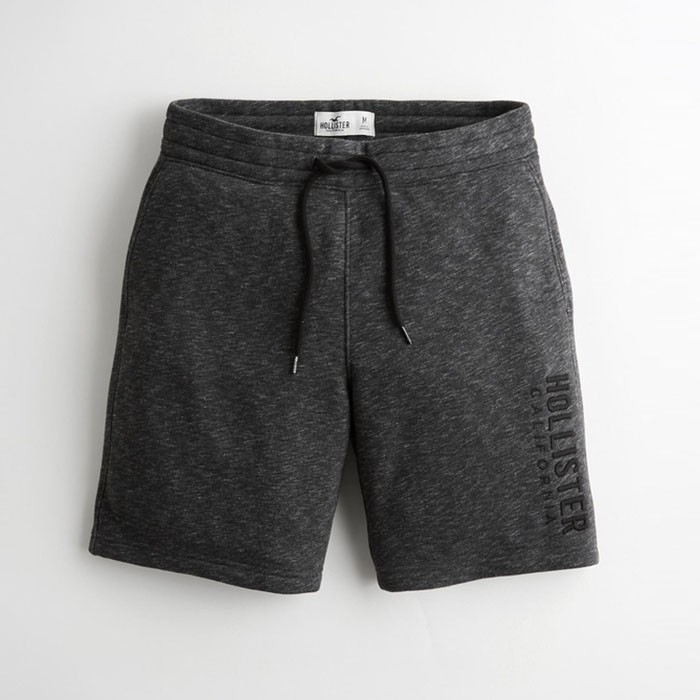 【HOLLISTER Co.】【零碼XL】HC男款棉短褲左繡字深灰 F02200611-10