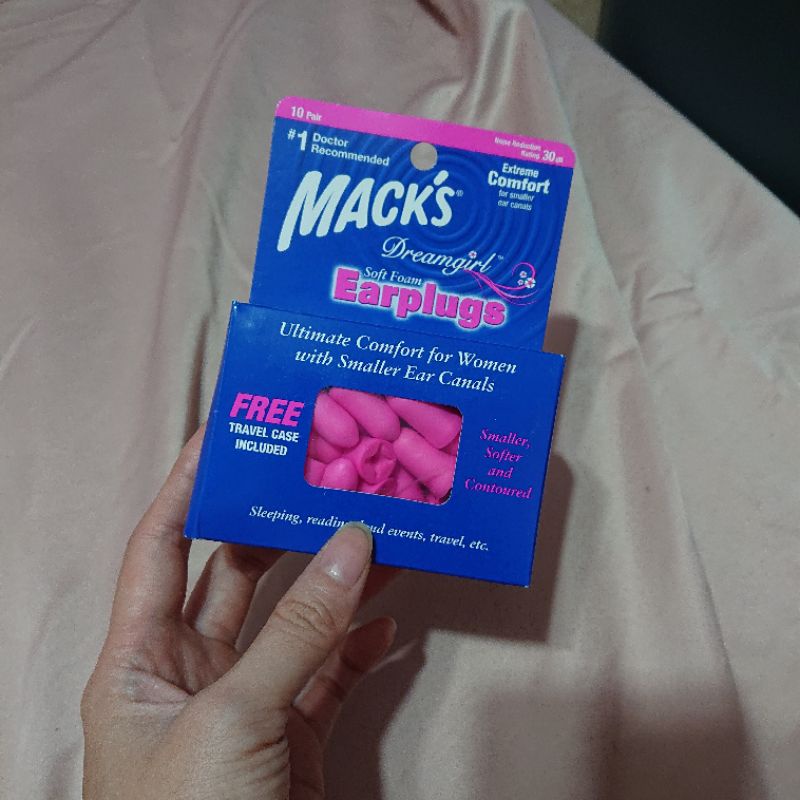 美國 Mack's 泡棉耳塞。10副裝。桃紅色。附收納盒。防噪音