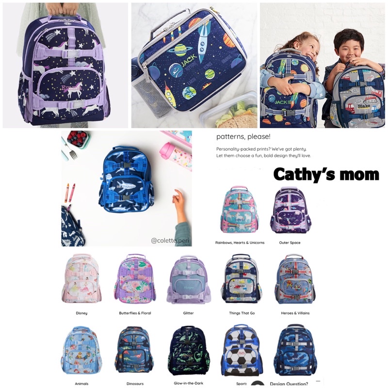 《Cathy’s mom美國代購2店》Pottery barn kids美國正版兒童書包-書包客製化繡字連結