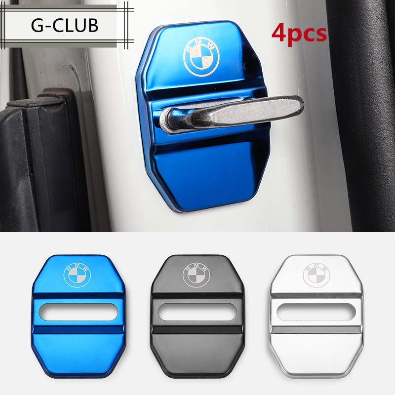 BMW G-club 4 件/套門鎖蓋貼紙防銹保護門鎖蓋不銹鋼適用於寶馬