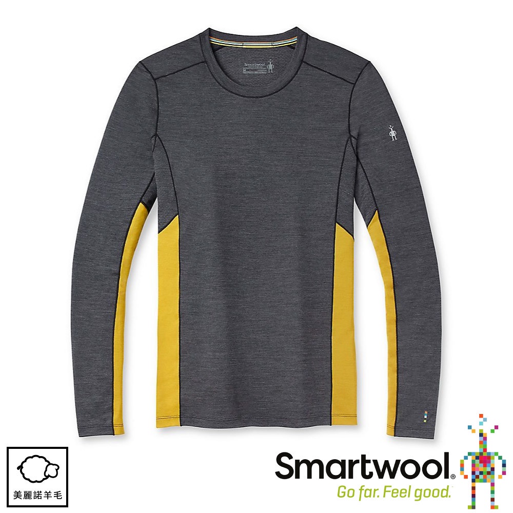 【SmartWool 美國 男 Merino Sport 150 長袖T恤《炭黑/金黃橄綠》】SW011537/保暖長袖