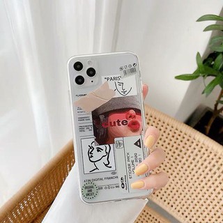 iphone 手機殼 cute女孩矽膠軟殼🌼 可愛 簡約 藝術 軟殼