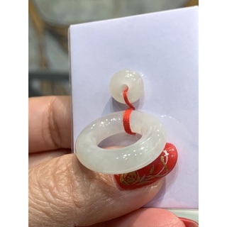 冰種翡翠蜜黃翡翠甜甜圈平安扣吊墜
