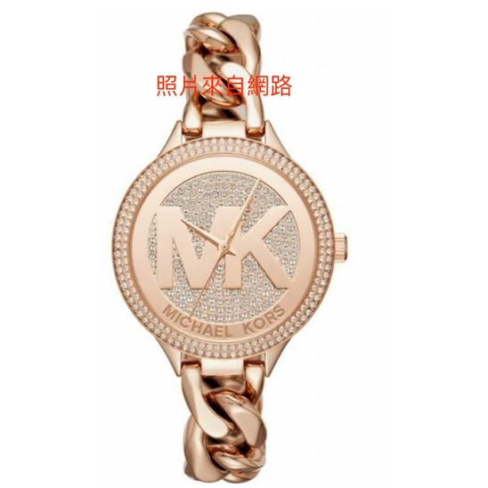 Michael Kors 麻花晶鑽腕錶不銹鋼錶帶 型號：MK3475