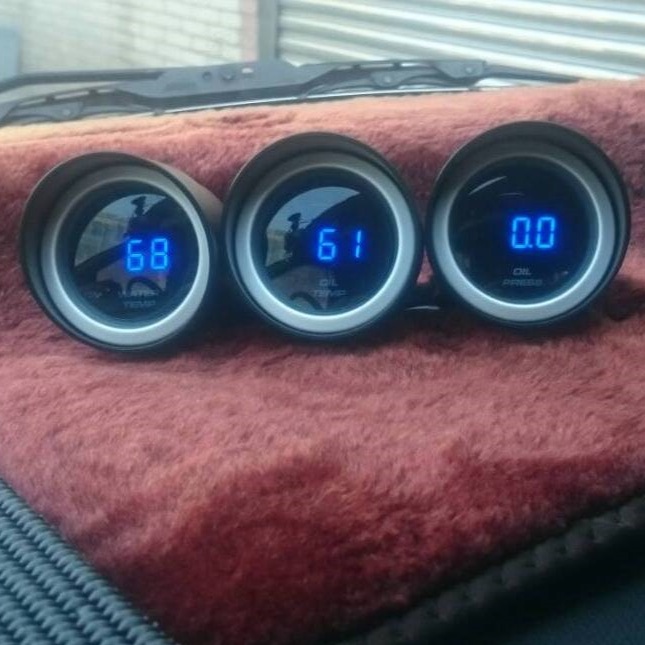 【D Racing三環錶/改裝錶】52mm 單數字藍光 水溫 油溫 轉速 油壓 電壓 空燃比 汽油壓力 類DEFI 儀表