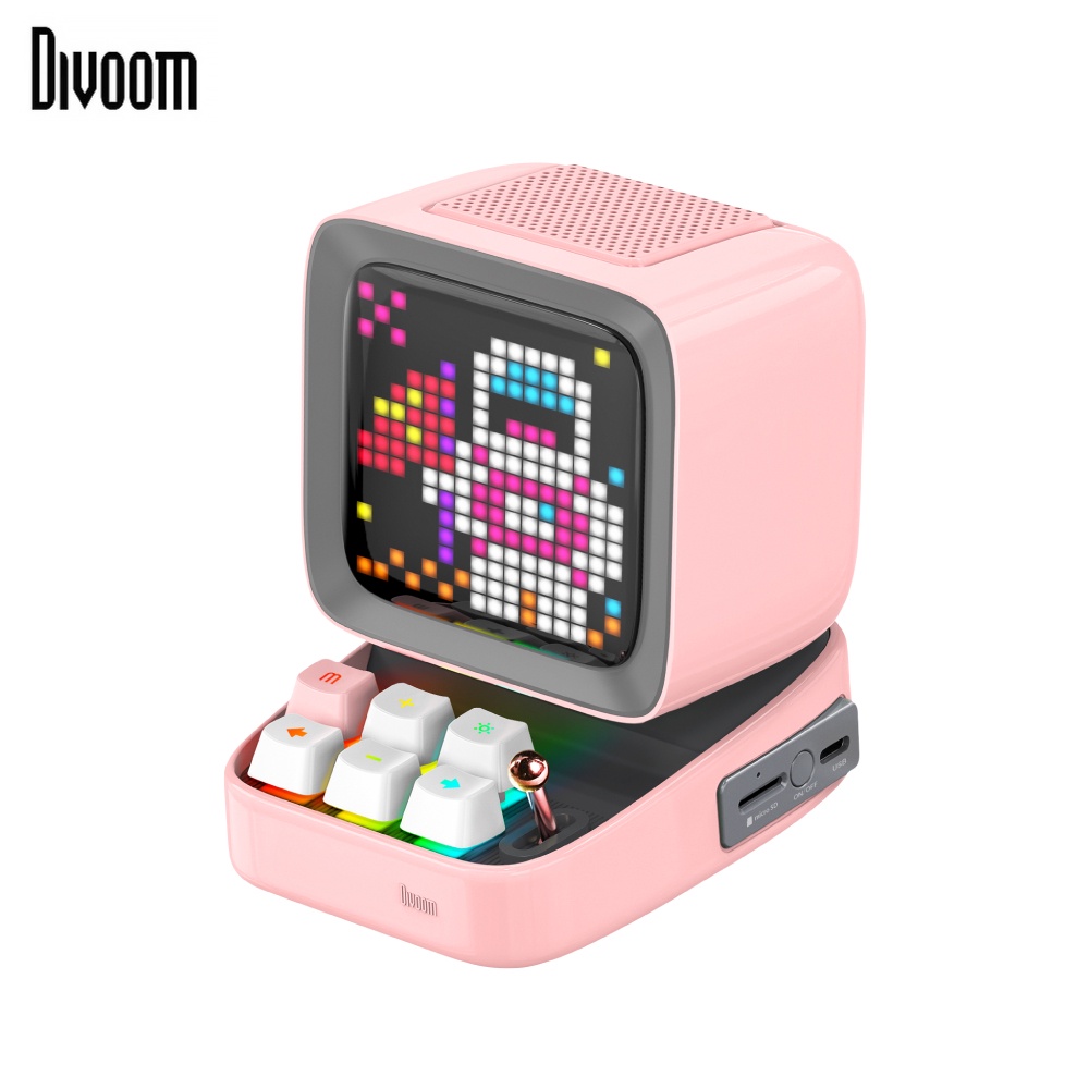 【福利品】Divoom Ditoo Plus像素藍牙喇叭-櫻花粉｜台灣總代理