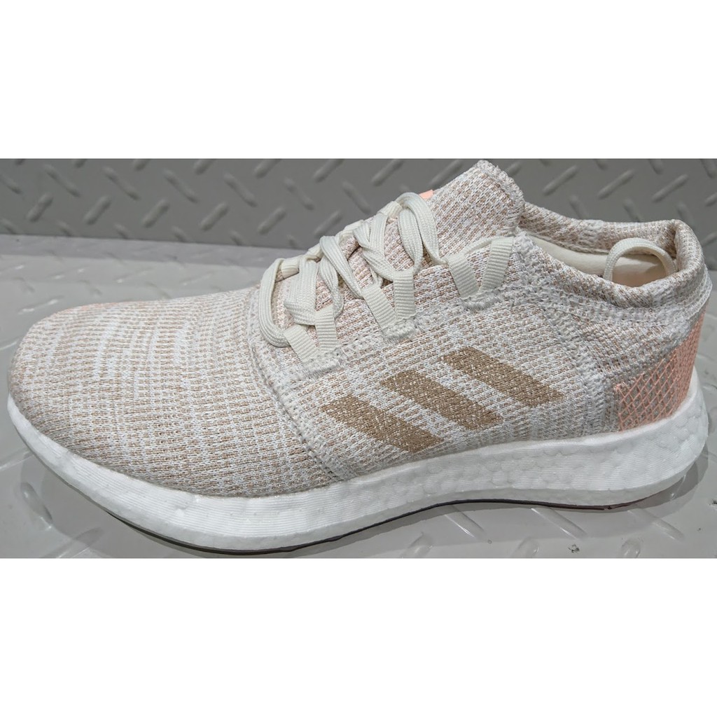 2019 三月 ADIDAS PUREBOOST GO W 慢跑鞋 卡其白粉 張鈞甯 郭書瑤 G54519