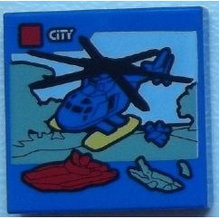 LEGO 樂高 藍色 印刷 60097 直升機 2X2 3068bpb0937