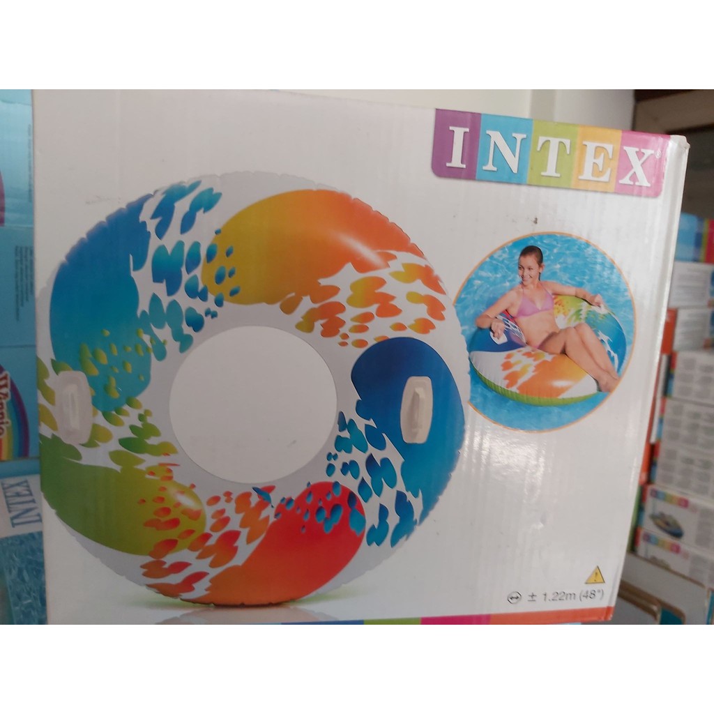 mango&gt;&gt; INTEX 大型把手泳圈 可當漂漂船 內直徑約29-30cm 58202 游泳 戲水 充氣泳圈