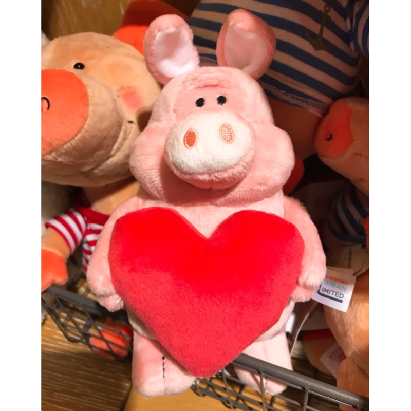 德國🇩🇪 NICI 愛心粉紅豬坐姿玩偶鑰匙圈 20CM 35公分 豬豬🐷 娃娃 粉紅色