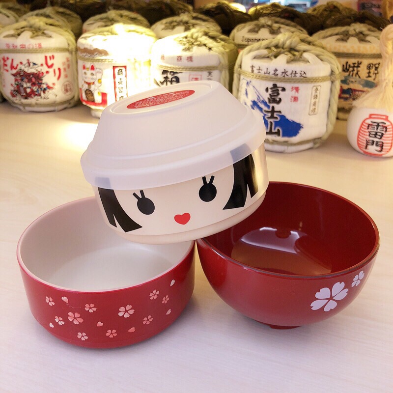 【現貨】 HAKOYA 日本傳統漆器造型餐盒便當盒 小 紅櫻花(小) 日本製【波吉】