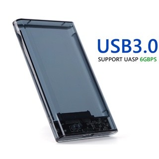【台灣當日發貨內附發票】【電腦周邊／硬碟保護殼】透明黑2.5吋SSD硬碟外接盒 SATA USB3.0 (附傳輸線)