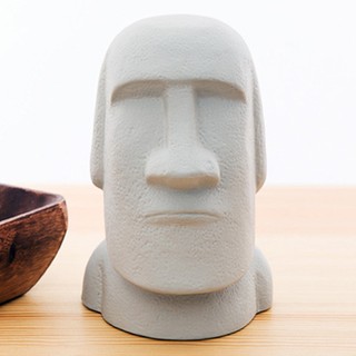 sunart摩艾石像貯金箱(存錢筒)。復活節島的moai摩艾石像造型。瓷土材質，日本製作原裝進口