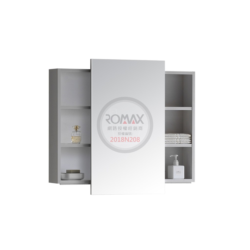 羅曼史衛浴ROMAX TW-608鋼琴烤漆防水浴室置物活動鏡櫃(鏡面左右可橫移)