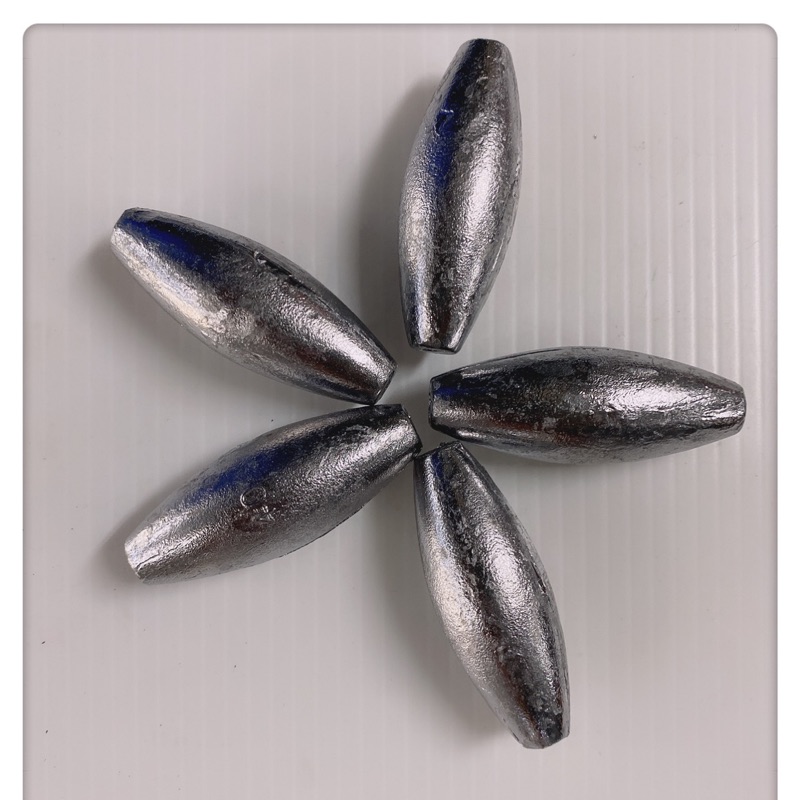 台灣製造 橄欖型鉛 中通鉛 鉛錘 釣魚鉛