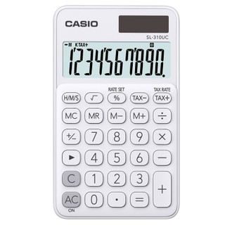 CASIO 10位元甜美馬卡龍輕巧口袋型計算機(SL-310UC-WE)-牛奶白