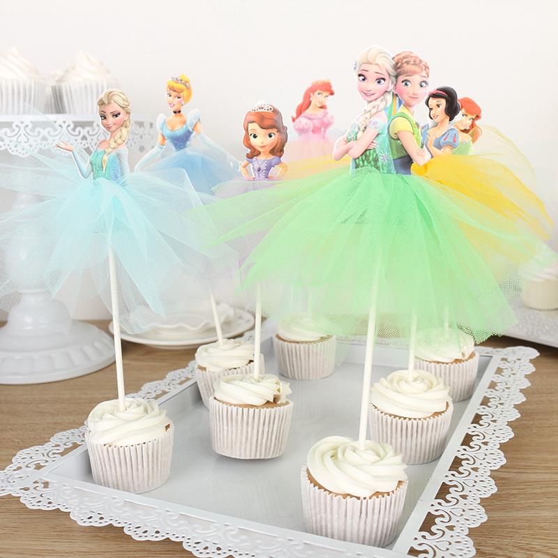 Sofia/anna/elsa/灰姑娘/愛麗兒公主紙杯蛋糕裝飾手工裙子蛋糕裝飾