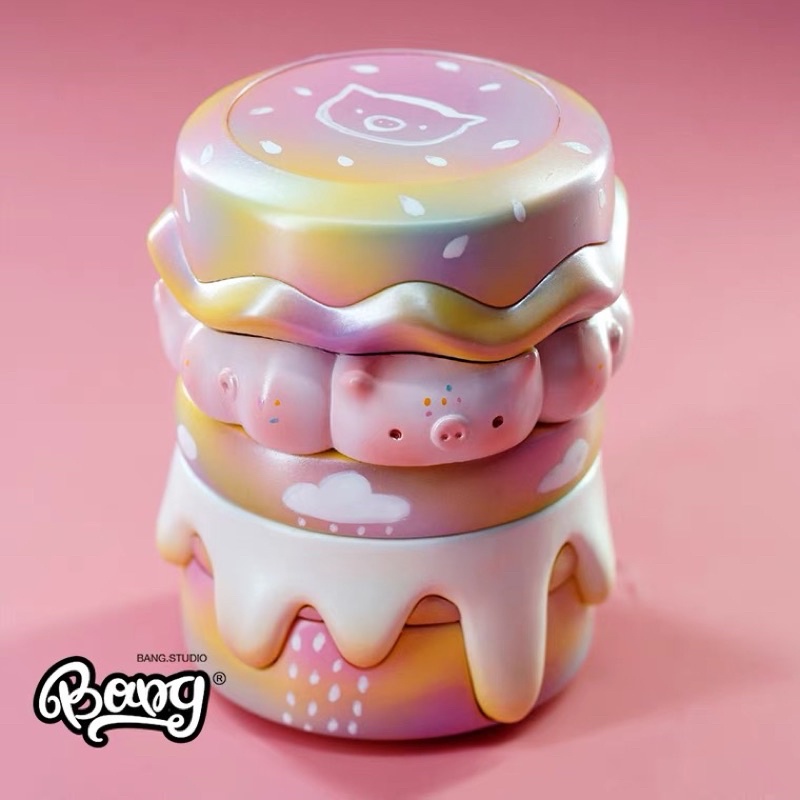 BOOBOO漢堡豬旋轉台 珠光彩虹 CHAOS 限定 玩具 公仔