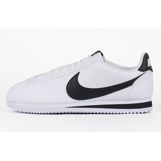 【鞋印良品】NIKE Classic Cortez Leather經典復古阿甘鞋 滑皮男女款 807471101白底黑勾