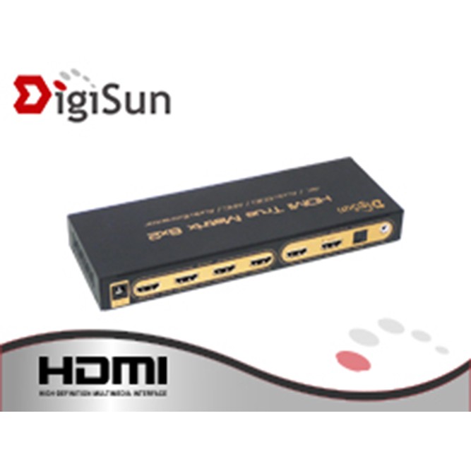 【喬格電腦】DigiSun AH262P 4K HDMI 六進二出矩陣切換器+音訊擷取器 (子母畫面)
