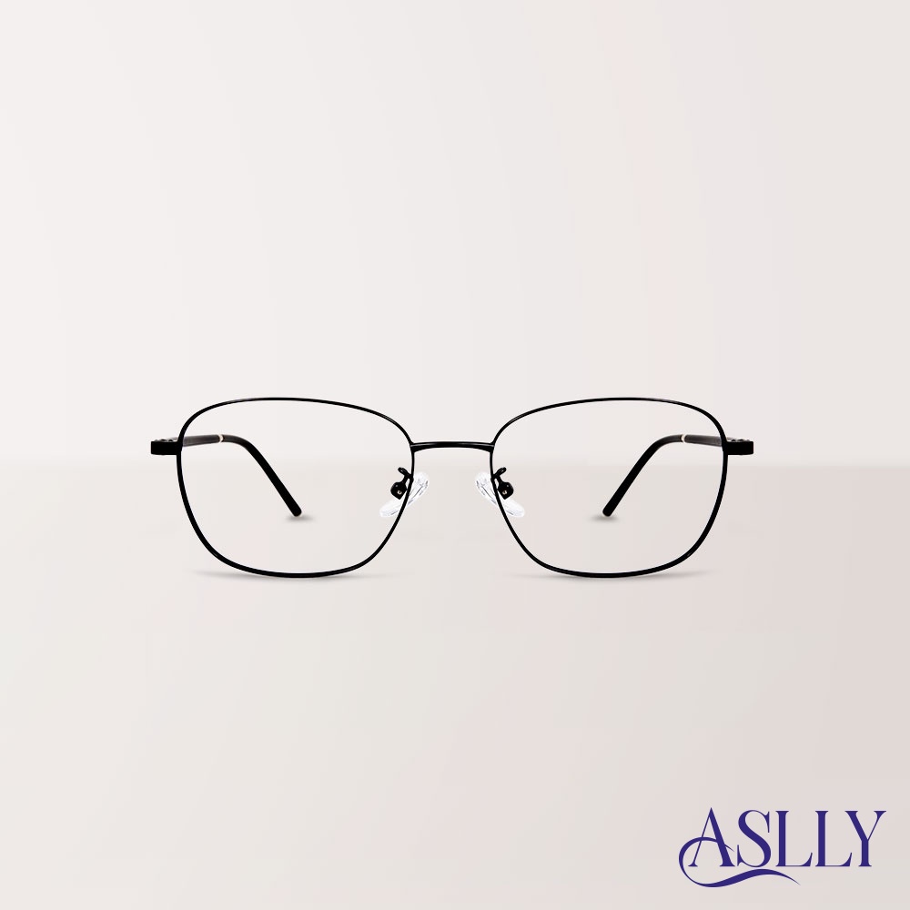 【ASLLY】細黑方框濾藍光眼鏡 基本款 極簡 濾藍光及防眩光 多層鍍膜鏡片 Y1039